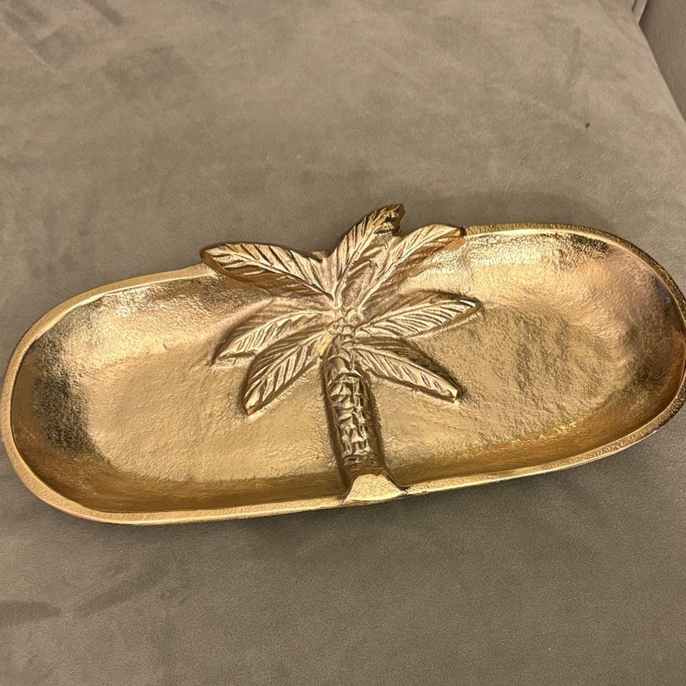 Gold Palm Tree Decorative Tray